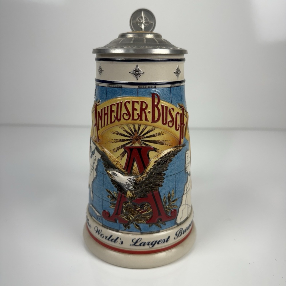 1996 Anheuser Busch‎ Collectors Club Membership Stein Worlds Largest Brewer CB3